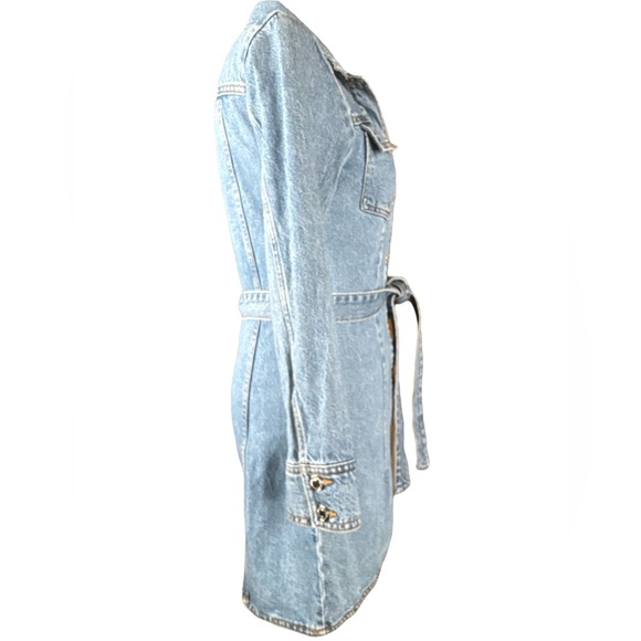 ZARA Long Sleeve Denim Mini Dress, Button Front, Size XS. - Picture 3 of 10